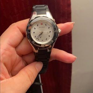 Michele Black and Silver Women's Watch